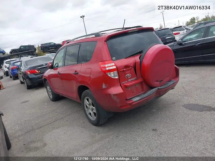 2010 Toyota Rav4 VIN: 2T3BK4DV1AW016334 Lot: 12121760