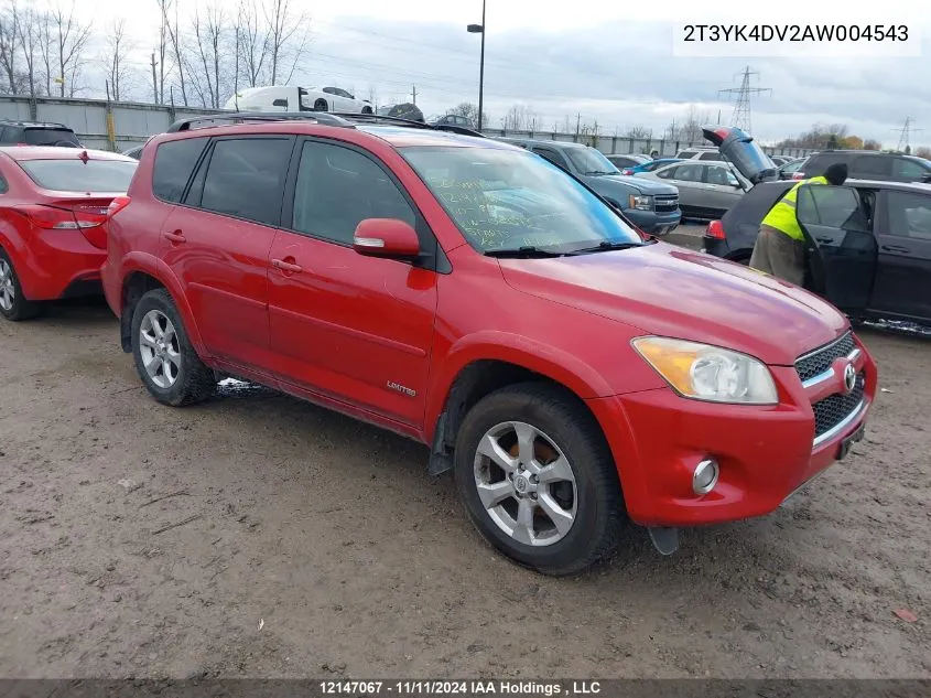 2010 Toyota Rav4 Limited VIN: 2T3YK4DV2AW004543 Lot: 12147067