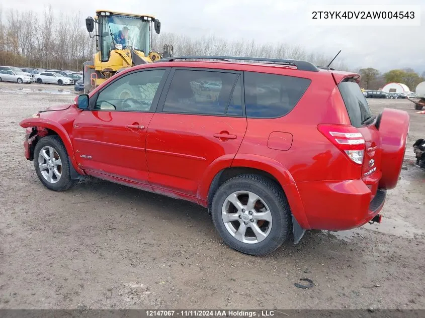 2010 Toyota Rav4 Limited VIN: 2T3YK4DV2AW004543 Lot: 12147067