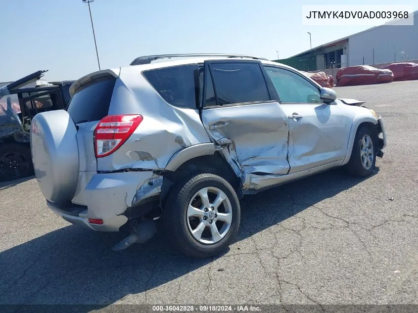 2010 Toyota Rav4 Limited V6 VIN: JTMYK4DV0AD003968 Lot: 36042828