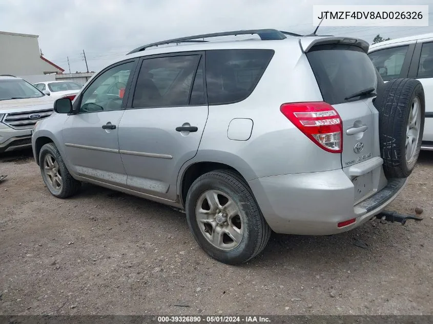 2010 Toyota Rav4 VIN: JTMZF4DV8AD026326 Lot: 39326890