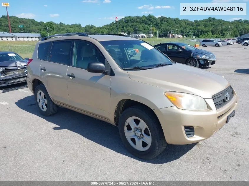 2010 Toyota Rav4 VIN: 2T3ZF4DV4AW048116 Lot: 39747245