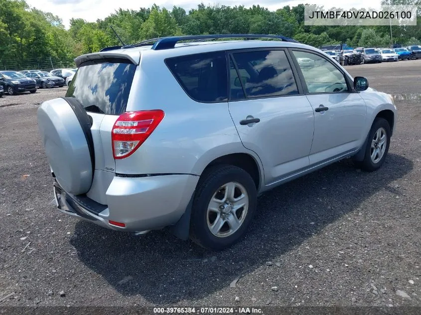 2010 Toyota Rav4 VIN: JTMBF4DV2AD026100 Lot: 39765384