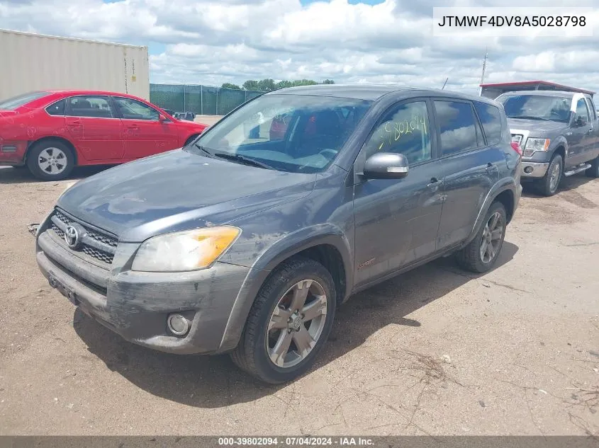 2010 Toyota Rav4 Sport VIN: JTMWF4DV8A5028798 Lot: 39802094