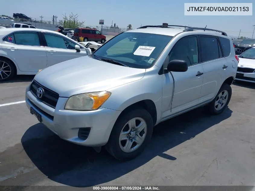 2010 Toyota Rav4 VIN: JTMZF4DV0AD021153 Lot: 39808004