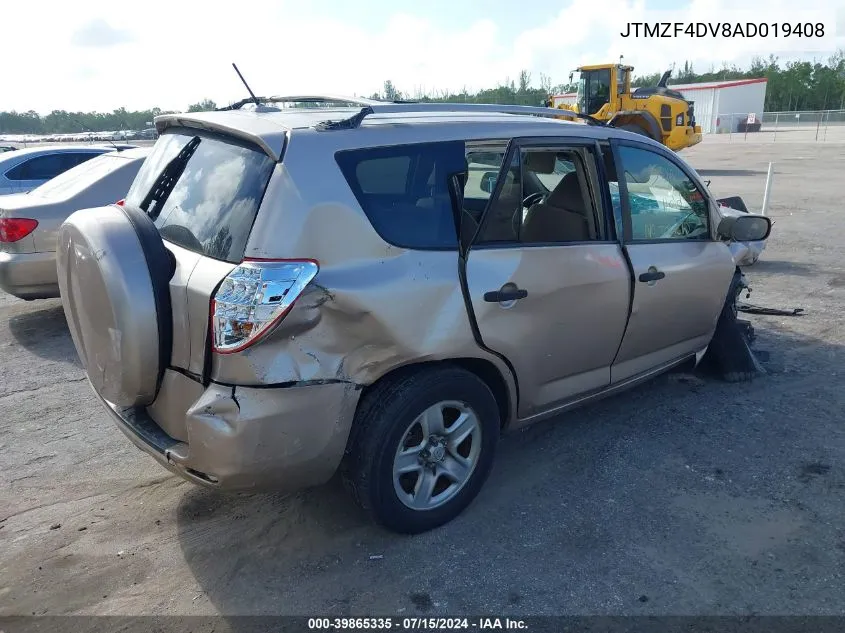 2010 Toyota Rav4 VIN: JTMZF4DV8AD019408 Lot: 39865335