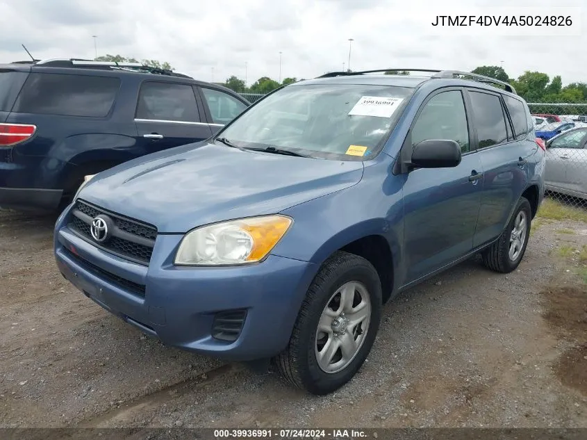 2010 Toyota Rav4 VIN: JTMZF4DV4A5024826 Lot: 39936991