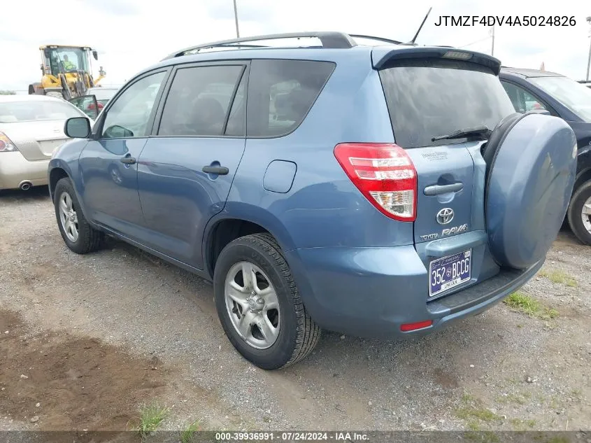 2010 Toyota Rav4 VIN: JTMZF4DV4A5024826 Lot: 39936991