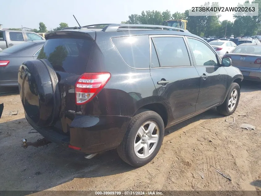 2010 Toyota Rav4 Base V6 VIN: 2T3BK4DV2AW020263 Lot: 39989799