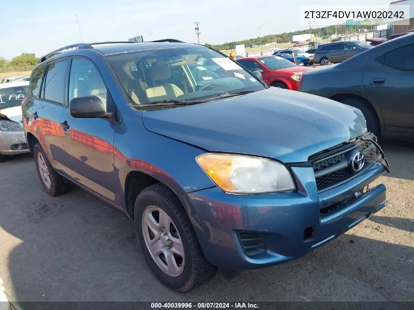 2010 Toyota Rav4 VIN: 2T3ZF4DV1AW020242 Lot: 40039996