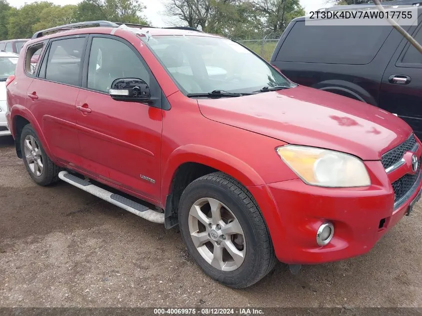 2T3DK4DV7AW017755 2010 Toyota Rav4 Limited V6