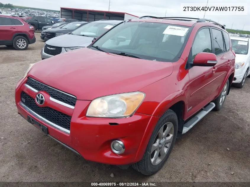 2T3DK4DV7AW017755 2010 Toyota Rav4 Limited V6