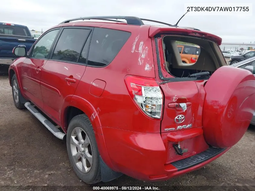 2010 Toyota Rav4 Limited V6 VIN: 2T3DK4DV7AW017755 Lot: 40069975