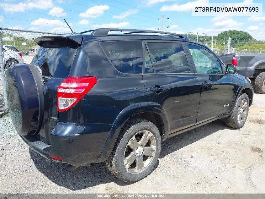 2010 Toyota Rav4 Sport VIN: 2T3RF4DV0AW077693 Lot: 40069983