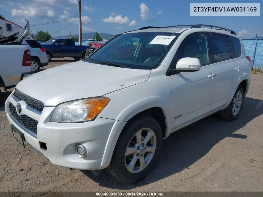 2010 Toyota Rav4 Limited VIN: 2T3YF4DV1AW031169 Lot: 40081889