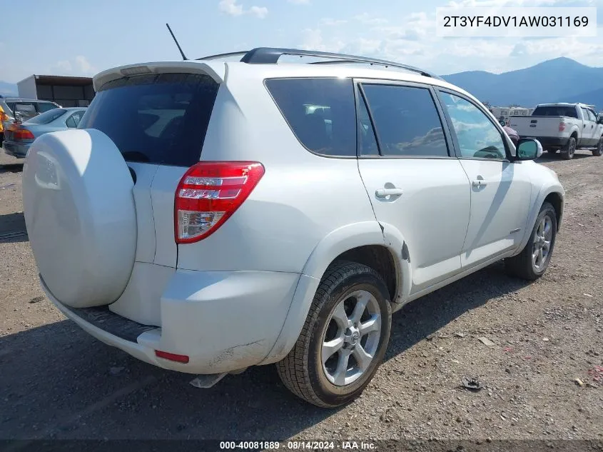 2010 Toyota Rav4 Limited VIN: 2T3YF4DV1AW031169 Lot: 40081889