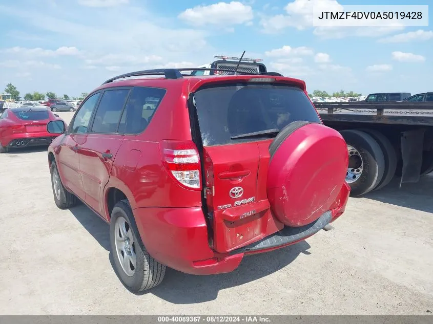 2010 Toyota Rav4 VIN: JTMZF4DV0A5019428 Lot: 40089367