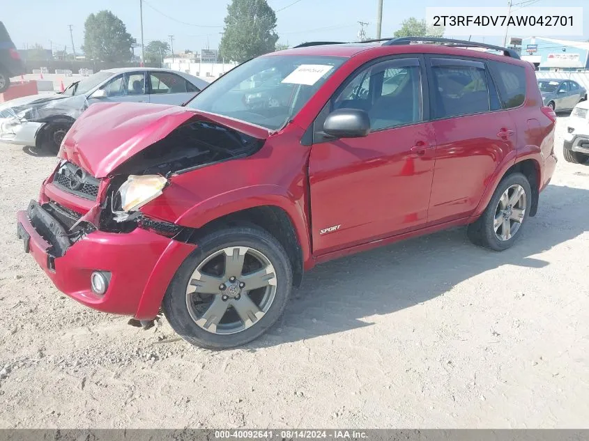 2010 Toyota Rav4 Sport VIN: 2T3RF4DV7AW042701 Lot: 40092641