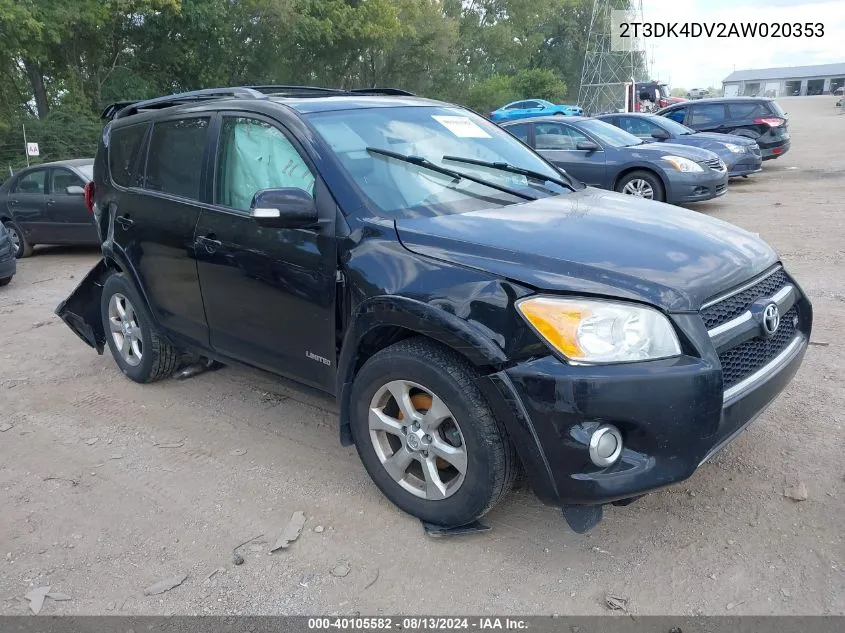 2T3DK4DV2AW020353 2010 Toyota Rav4 Limited V6