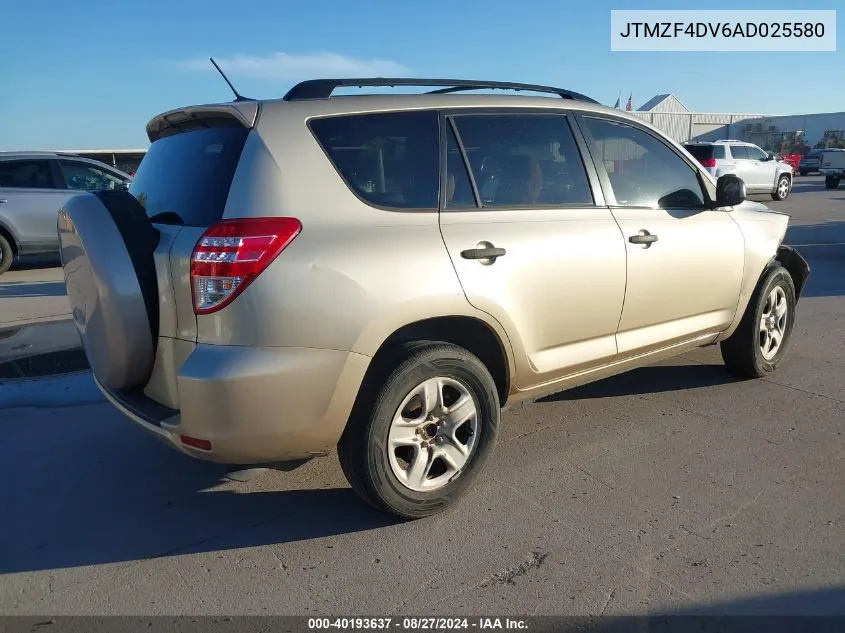 2010 Toyota Rav4 VIN: JTMZF4DV6AD025580 Lot: 40193637