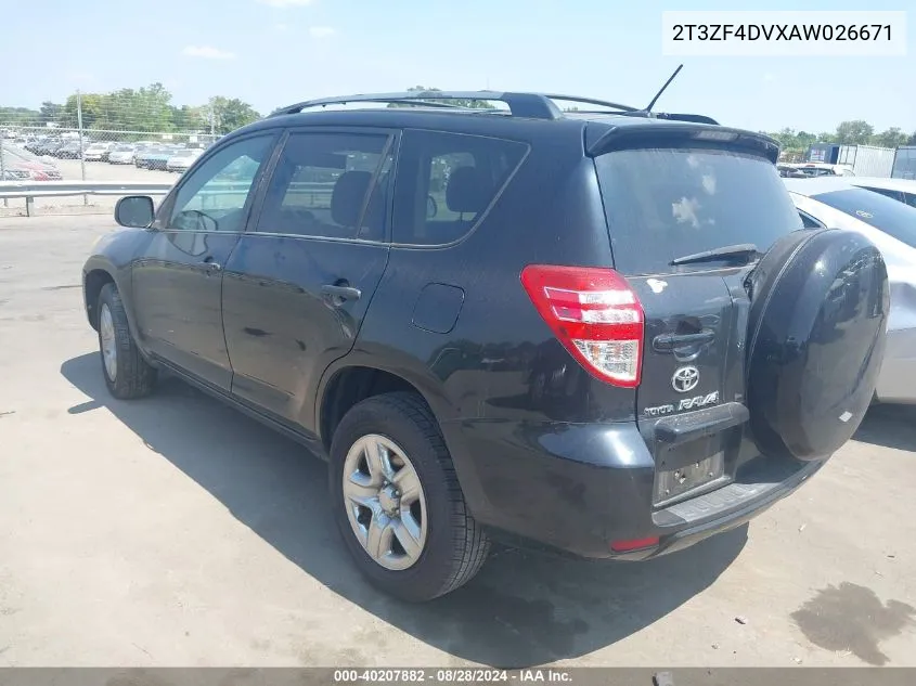 2010 Toyota Rav4 VIN: 2T3ZF4DVXAW026671 Lot: 40207882