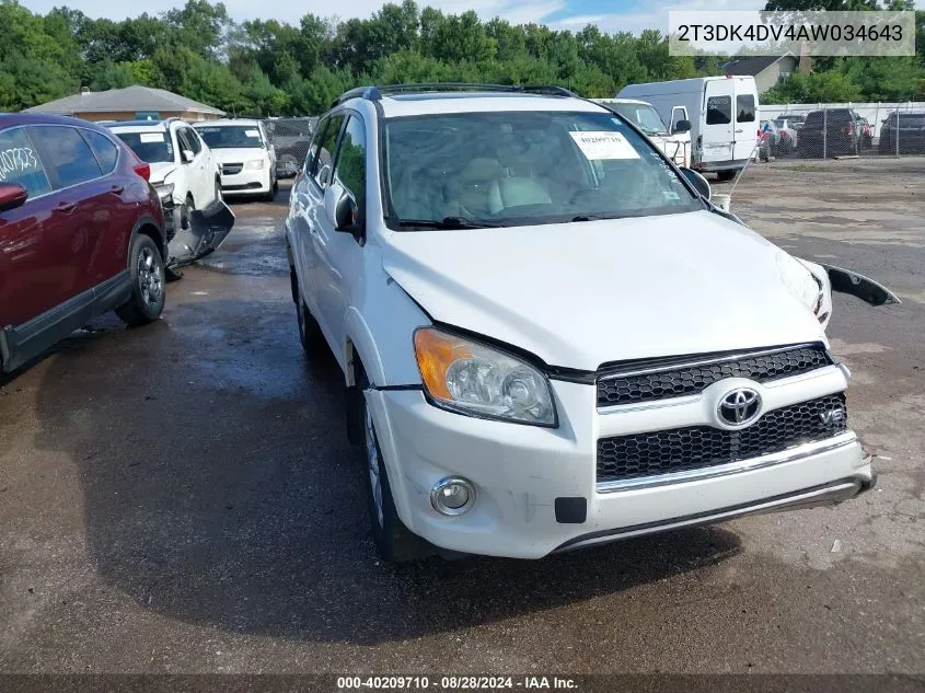 2T3DK4DV4AW034643 2010 Toyota Rav4 Limited V6