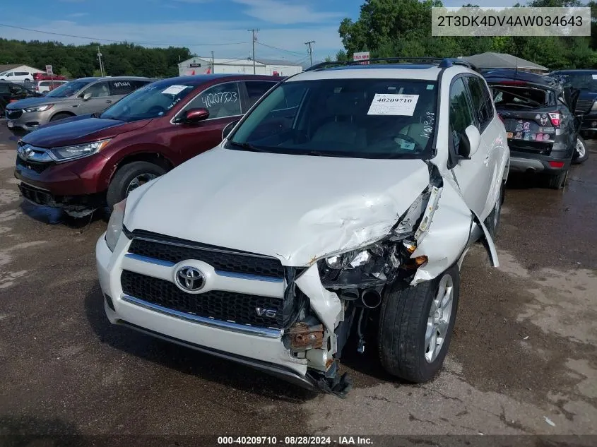 2T3DK4DV4AW034643 2010 Toyota Rav4 Limited V6