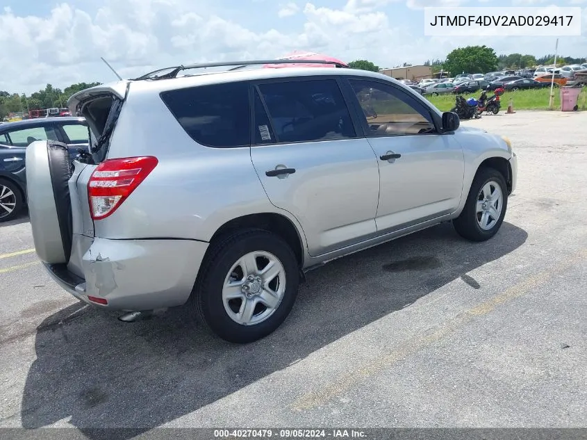 2010 Toyota Rav4 Limited VIN: JTMDF4DV2AD029417 Lot: 40270479