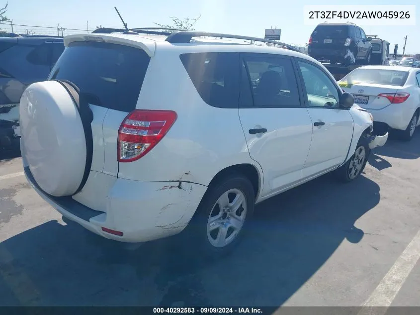 2010 Toyota Rav4 VIN: 2T3ZF4DV2AW045926 Lot: 40292583