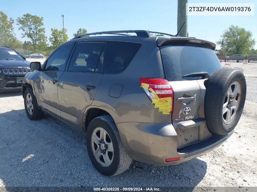 2010 Toyota Rav4 VIN: 2T3ZF4DV6AW019376 Lot: 40308225