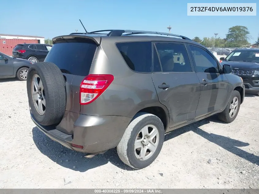 2010 Toyota Rav4 VIN: 2T3ZF4DV6AW019376 Lot: 40308225