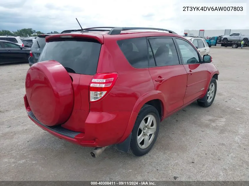 2010 Toyota Rav4 Limited V6 VIN: 2T3YK4DV6AW007803 Lot: 40308411