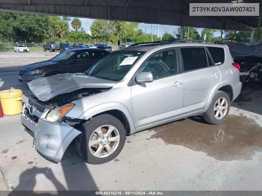 2010 Toyota Rav4 Limited VIN: 2T3YK4DV3AW007421 Lot: 40316216