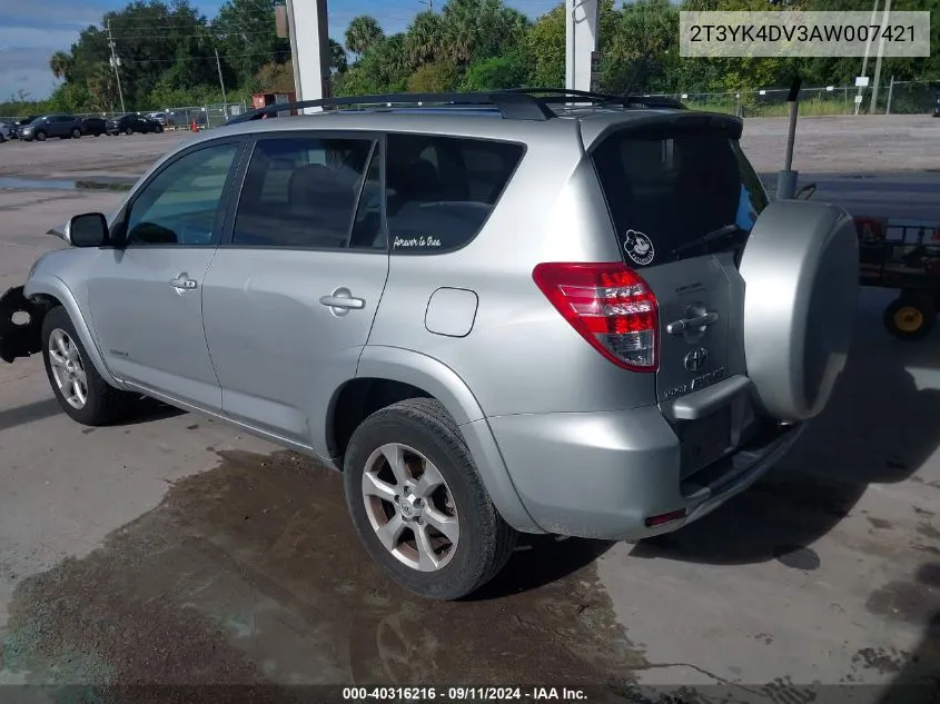 2T3YK4DV3AW007421 2010 Toyota Rav4 Limited