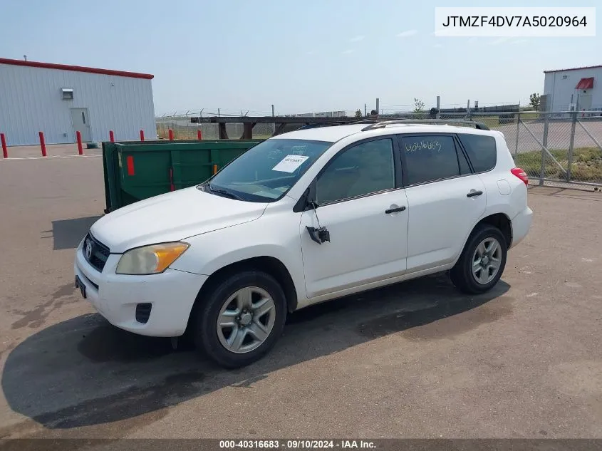 2010 Toyota Rav4 VIN: JTMZF4DV7A5020964 Lot: 40316683