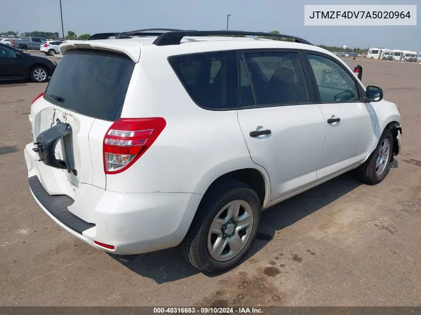 2010 Toyota Rav4 VIN: JTMZF4DV7A5020964 Lot: 40316683