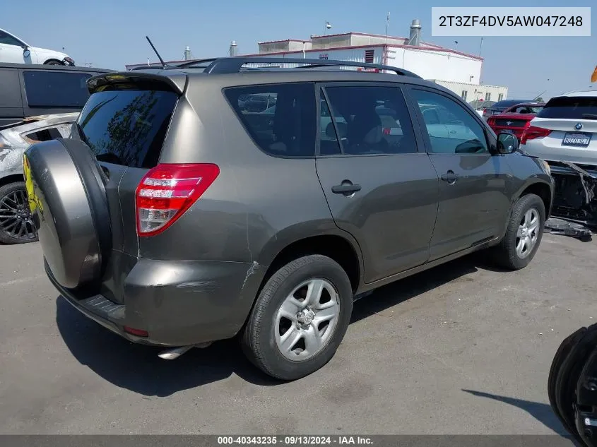 2010 Toyota Rav4 VIN: 2T3ZF4DV5AW047248 Lot: 40343235