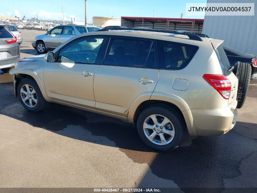 2010 Toyota Rav4 Limited V6 VIN: JTMYK4DV0AD004537 Lot: 40428467