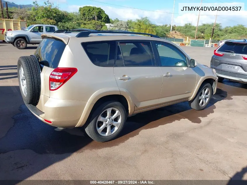 2010 Toyota Rav4 Limited V6 VIN: JTMYK4DV0AD004537 Lot: 40428467