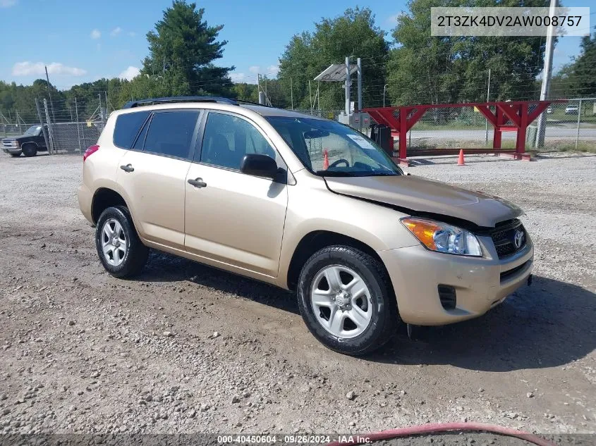 2010 Toyota Rav4 Base V6 VIN: 2T3ZK4DV2AW008757 Lot: 40450604