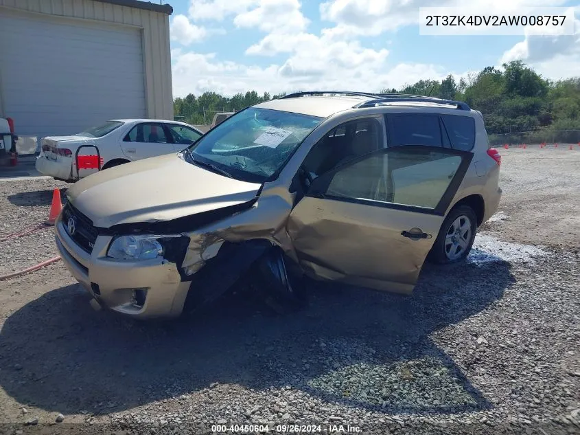 2010 Toyota Rav4 Base V6 VIN: 2T3ZK4DV2AW008757 Lot: 40450604