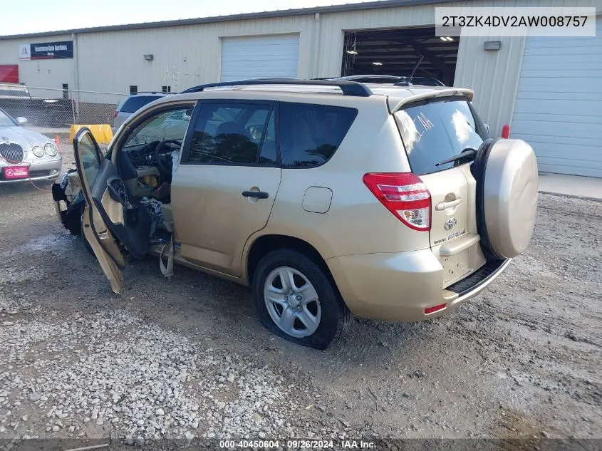 2010 Toyota Rav4 Base V6 VIN: 2T3ZK4DV2AW008757 Lot: 40450604