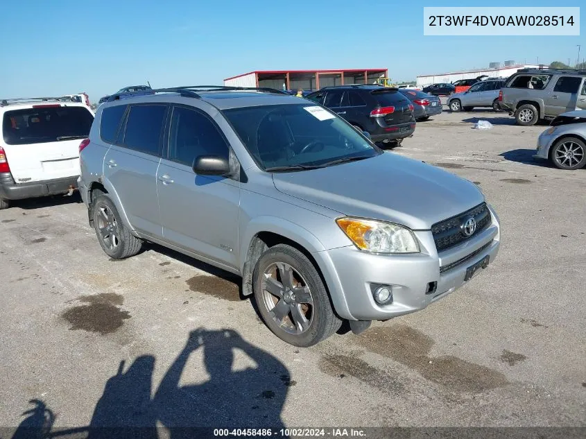 2010 Toyota Rav4 Sport VIN: 2T3WF4DV0AW028514 Lot: 40458486