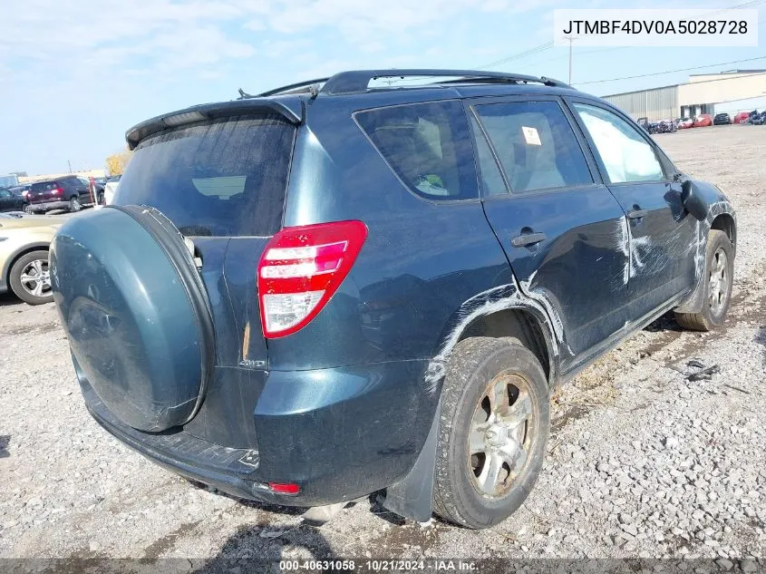 2010 Toyota Rav4 VIN: JTMBF4DV0A5028728 Lot: 40631058