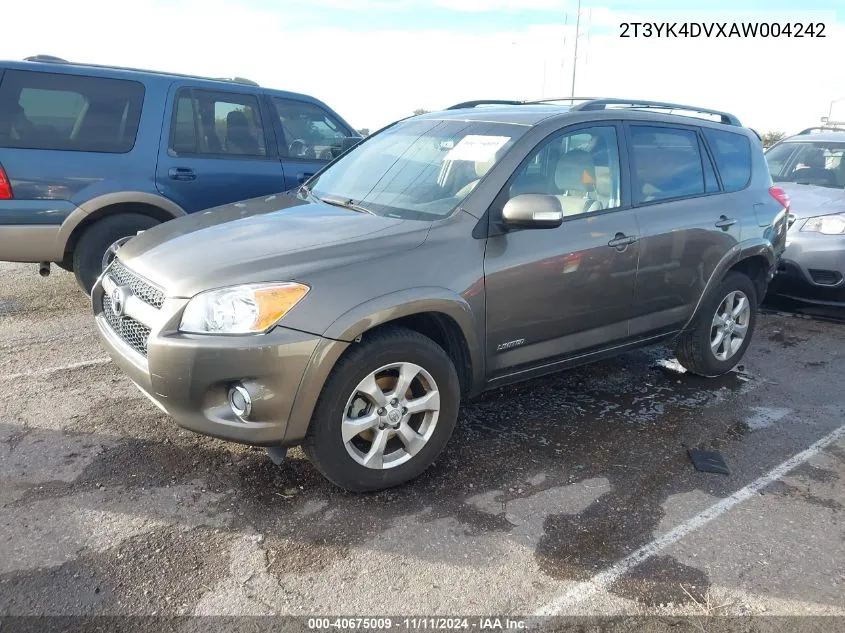 2010 Toyota Rav4 Limited VIN: 2T3YK4DVXAW004242 Lot: 40675009