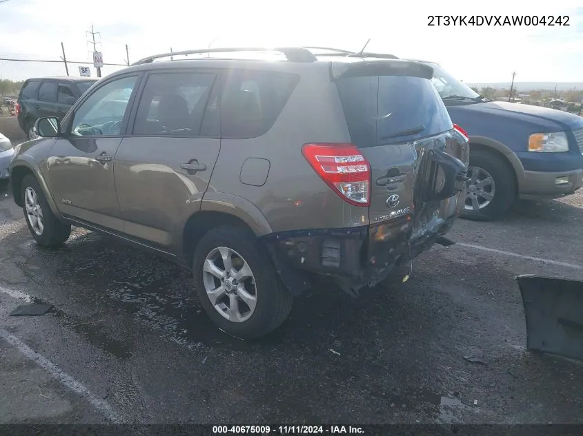 2010 Toyota Rav4 Limited VIN: 2T3YK4DVXAW004242 Lot: 40675009