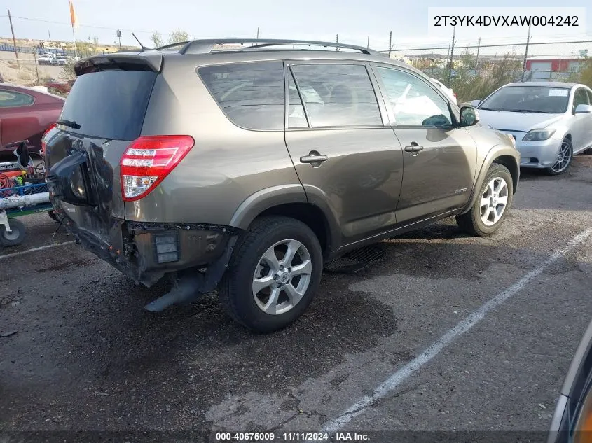 2010 Toyota Rav4 Limited VIN: 2T3YK4DVXAW004242 Lot: 40675009