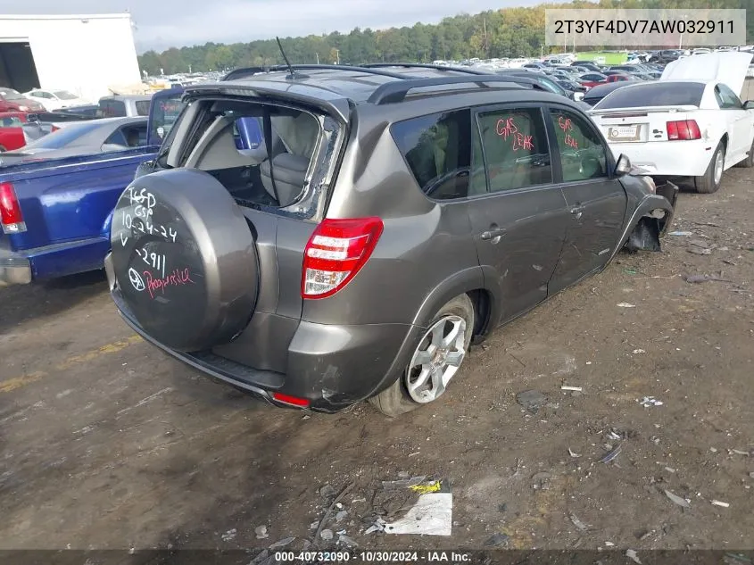 2010 Toyota Rav4 Limited VIN: 2T3YF4DV7AW032911 Lot: 40732090