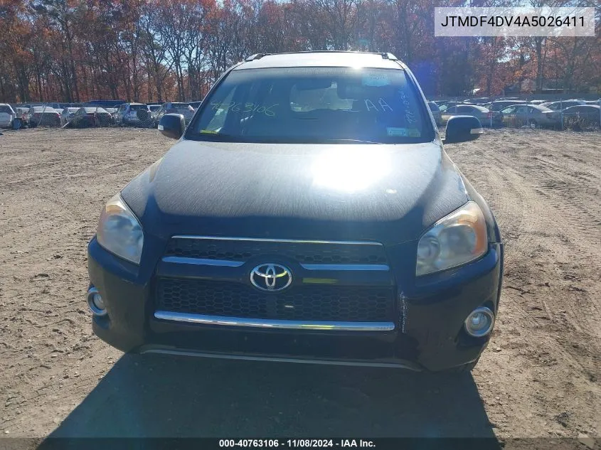 2010 Toyota Rav4 Limited VIN: JTMDF4DV4A5026411 Lot: 40763106