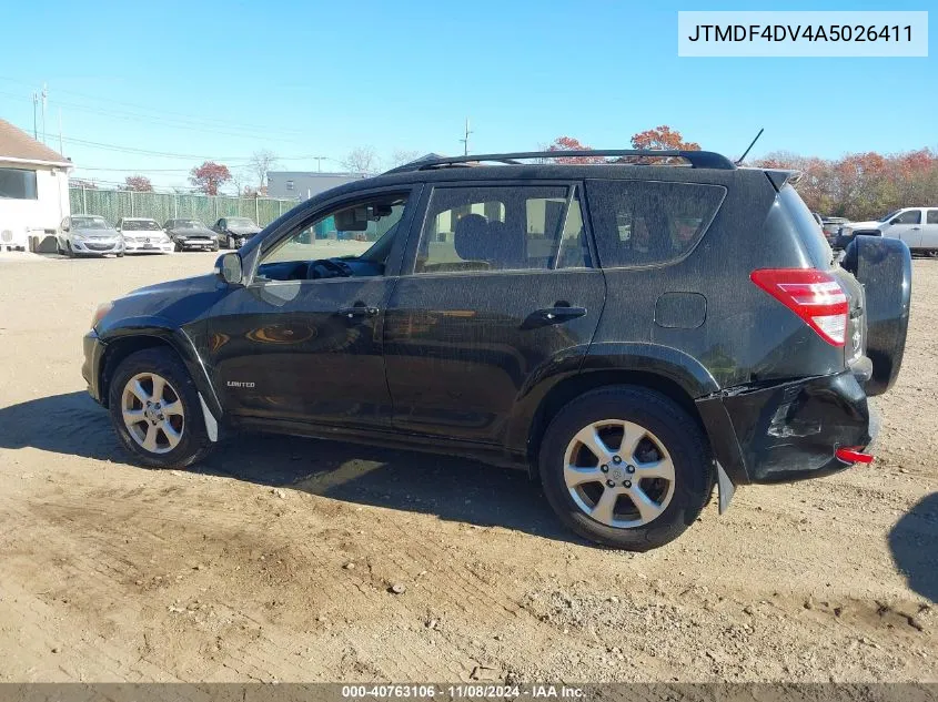 2010 Toyota Rav4 Limited VIN: JTMDF4DV4A5026411 Lot: 40763106